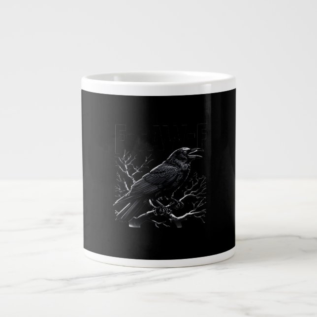Crow, F-Caw-F Funny Bird Minimal Clean Jumbo-Tasse (Vorderseite)