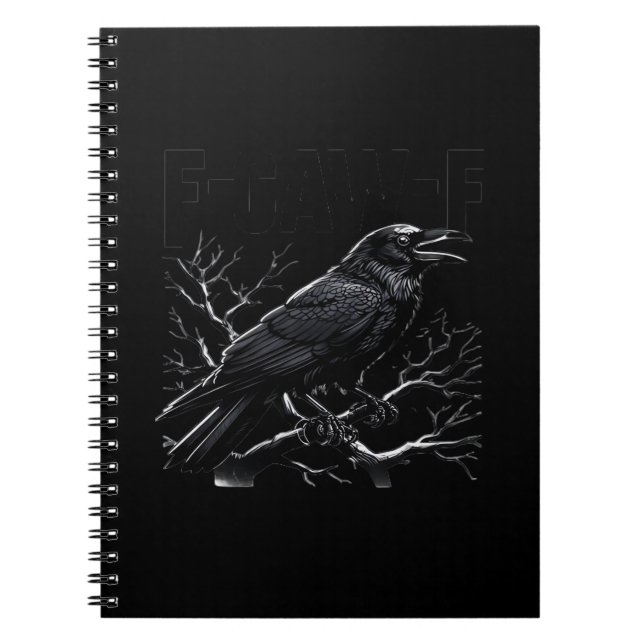 Crow, F-Caw-F Funny Bird Minimal Clean Notizblock (Vorderseite)
