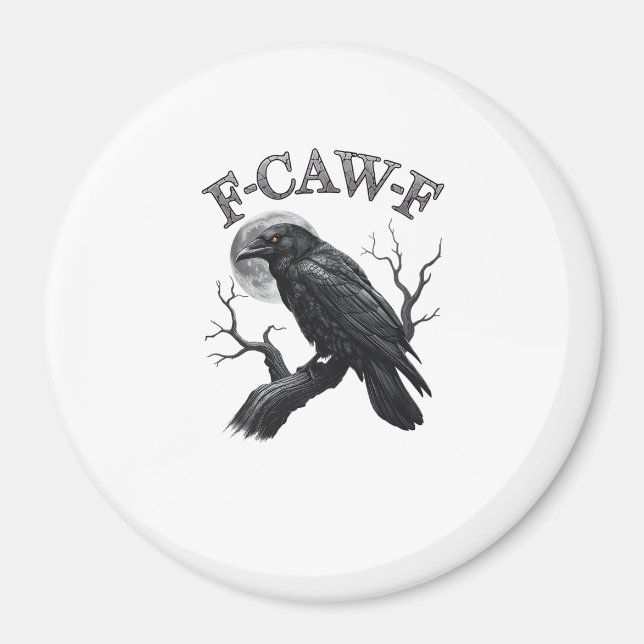 Crow, F-Caw-F Funny Bird Moon Gothic Tri-Blend Cre Magnet (Vorne)