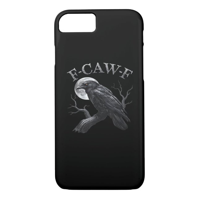 Crow F-Caw-F Funny Bird Moon Retro Classic Case-Mate iPhone Hülle (Rückseite)