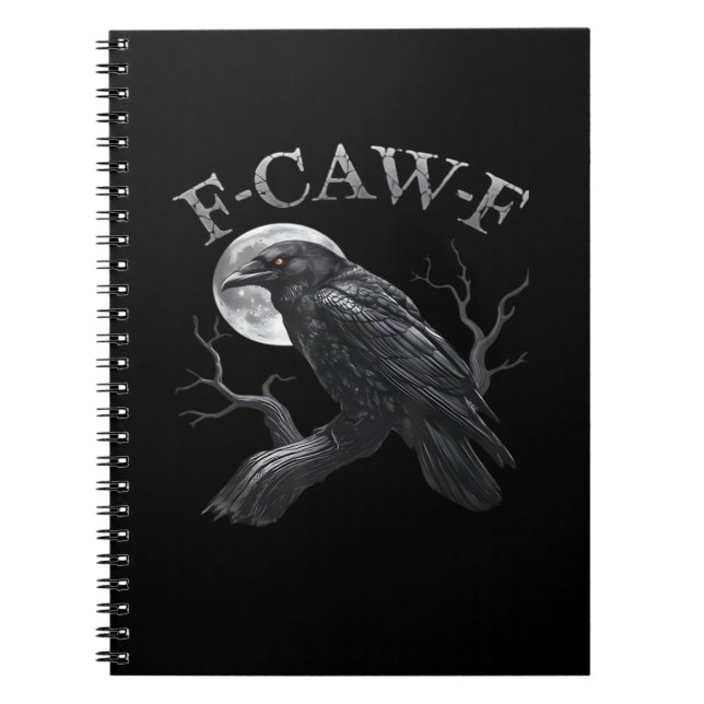 Crow F-Caw-F Funny Bird Moon Retro Classic Notizblock (Vorderseite)