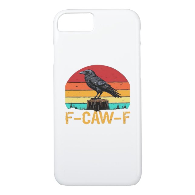 Crow, F-Caw-F Funny Bird Retro Classic Case-Mate iPhone Hülle (Rückseite)