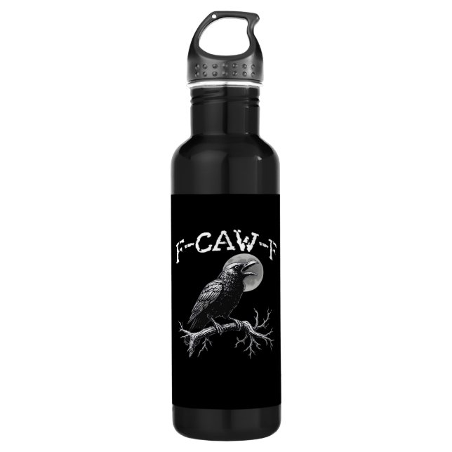 Crow F-Caw-F Funny Bird Retro Classic Edelstahlflasche (Vorderseite)