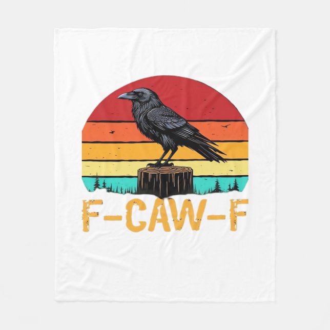 Crow, F-Caw-F Funny Bird Retro Classic Fleecedecke (Vorderseite)