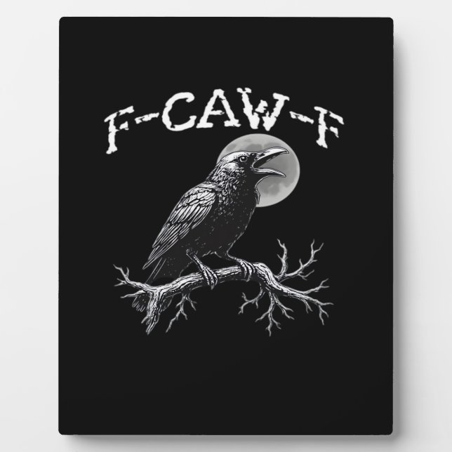 Crow F-Caw-F Funny Bird Retro Classic Fotoplatte (Vorderseite)