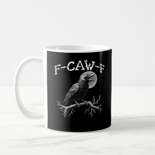 Crow F-Caw-F Funny Bird Retro Classic Kaffeetasse (Links)