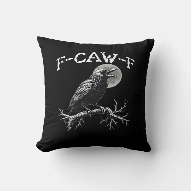 Crow F-Caw-F Funny Bird Retro Classic Kissen (Vorderseite)