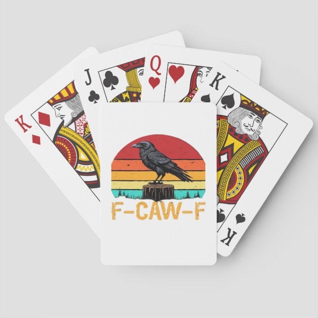 Crow, F-Caw-F Funny Bird Retro Classic Spielkarten (Rückseite)