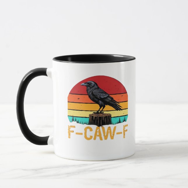 Crow, F-Caw-F Funny Bird Retro Classic Tasse (Links)