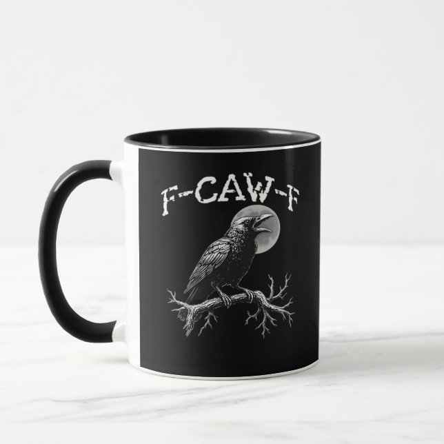Crow F-Caw-F Funny Bird Retro Classic Tasse (Links)