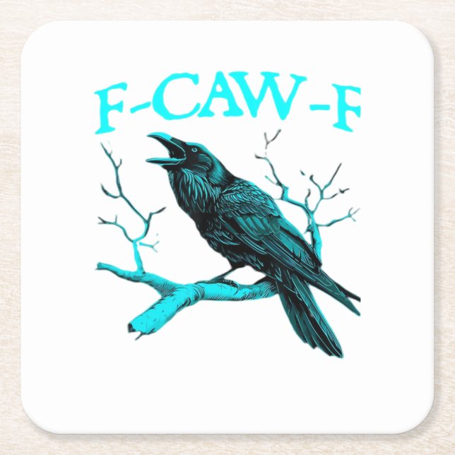 Crow F-Caw-F Funny Bird Retro Design Creative Styl Rechteckiger Pappuntersetzer (Vorderseite)