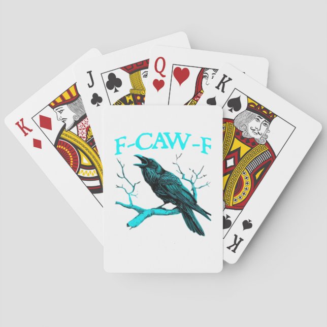 Crow F-Caw-F Funny Bird Retro Design Creative Styl Spielkarten (Rückseite)