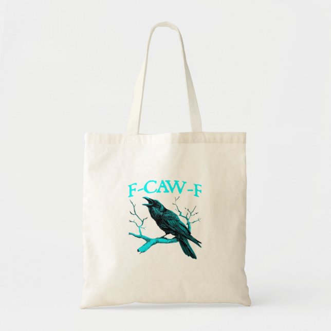 Crow F-Caw-F Funny Bird Retro Design Creative Styl Tragetasche (Vorne)