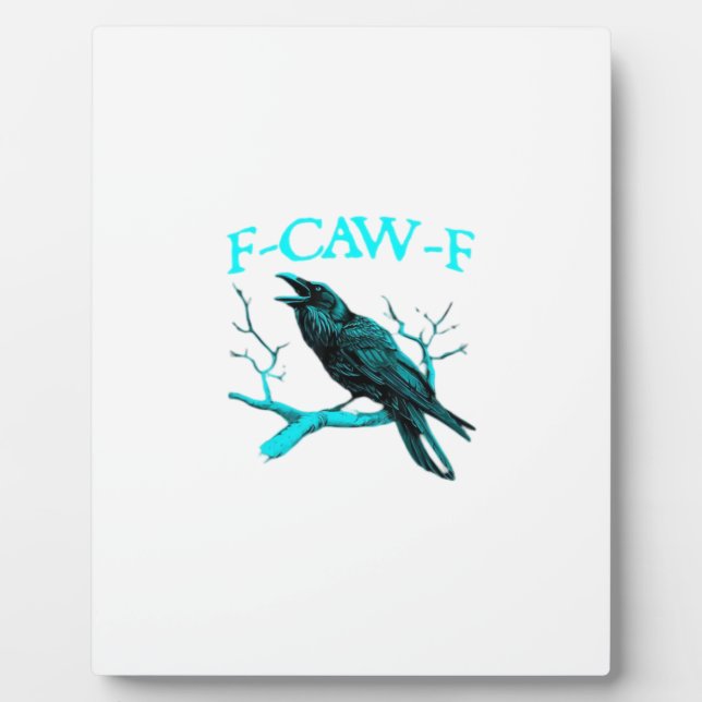 Crow F-Caw-F Funny Bird Retro Fotoplatte (Vorderseite)