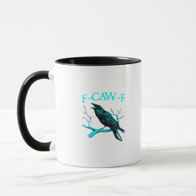 Crow F-Caw-F Funny Bird Retro Tasse (Links)