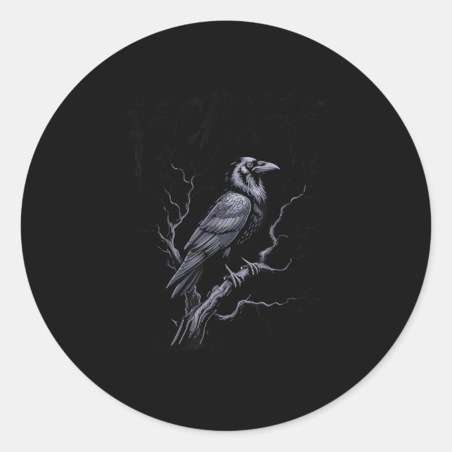 Crow F-Caw-F Funny Bird Saying Humor Meme Runder Aufkleber (Vorderseite)