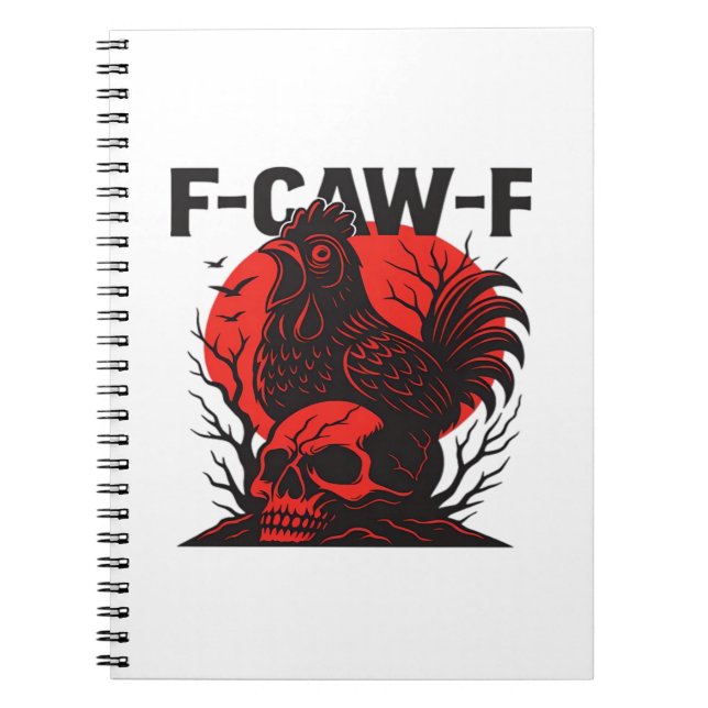 Crow F-Caw-F Funny Gothic Humor Notizblock (Vorderseite)