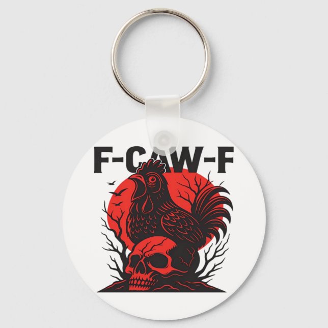 Crow F-Caw-F Funny Gothic Humor Schlüsselanhänger (Vorderseite)
