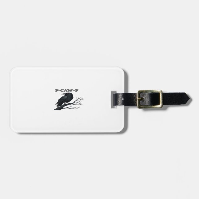 Crow F-Caw-F Funny Gothic Moon Bird Novelty Adult  Gepäckanhänger (Vorderseite horizontal)