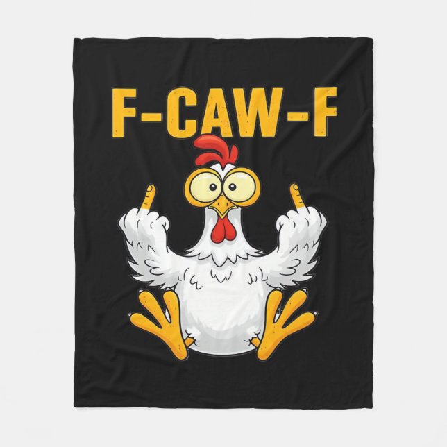 Crow F-Caw-F Funny Humor Gothic Fleecedecke (Vorderseite)