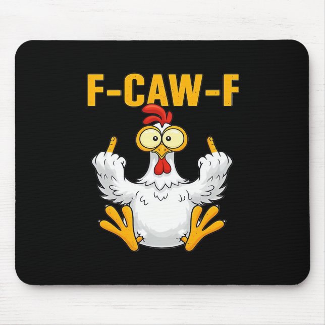 Crow F-Caw-F Funny Humor Gothic Mousepad (Vorne)
