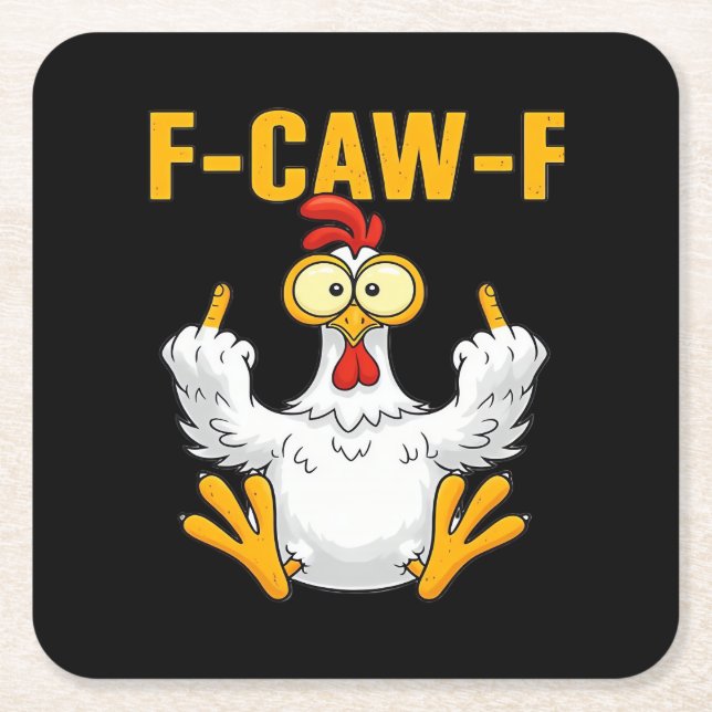Crow F-Caw-F Funny Humor Gothic Rechteckiger Pappuntersetzer (Vorderseite)