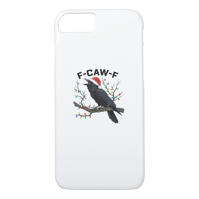 Crow F-Caw-F Funny Retro Christmas Lights Santa Ha Case-Mate iPhone Hülle (Rückseite)