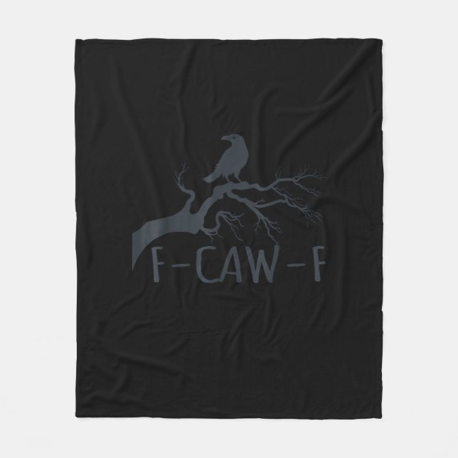 Crow F-Caw-F Retro Crow Fleecedecke (Vorderseite)