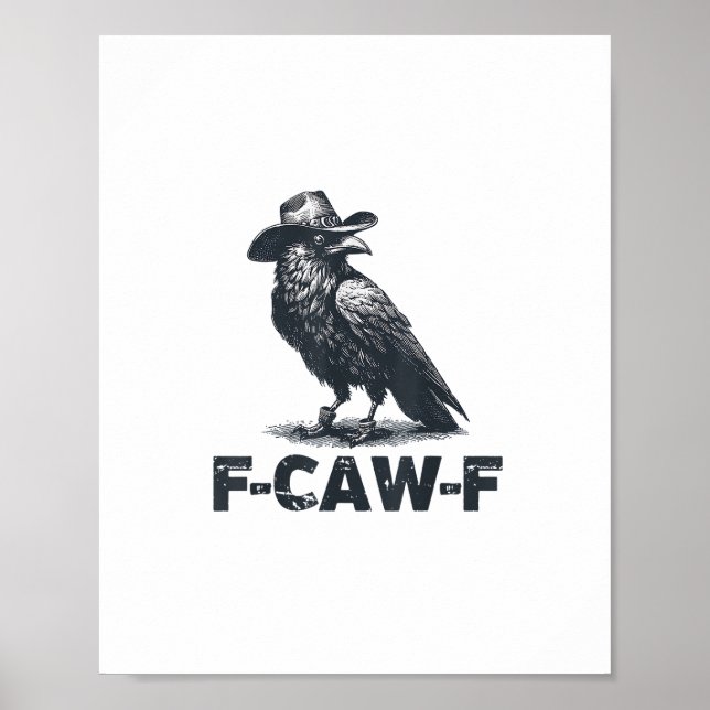 Crow F-Caw-F Retro Crow Lover Poster (Vorne)