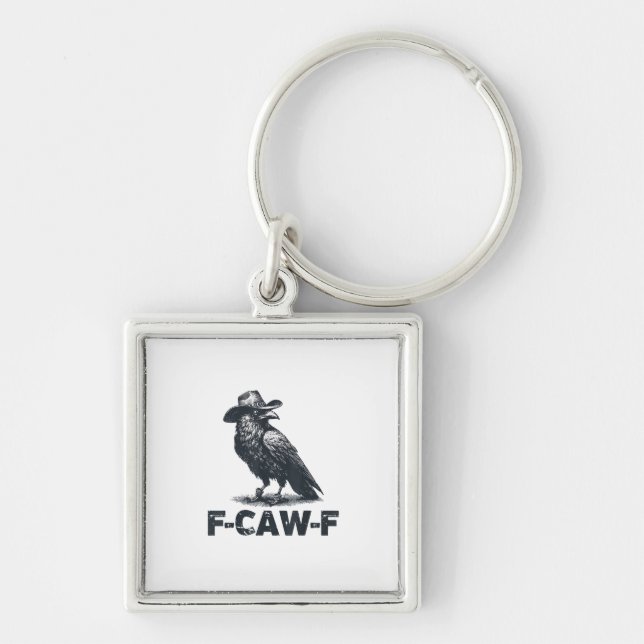 Crow F-Caw-F Retro Crow Lover Schlüsselanhänger (Vorne)
