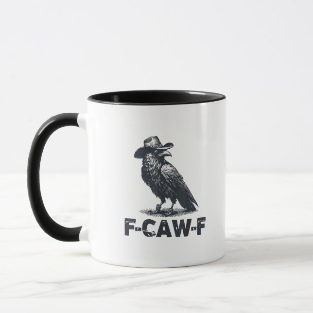 Crow F-Caw-F Retro Crow Lover Tasse (Links)