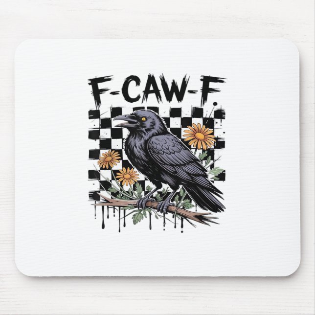 Crow Flowral, F-Caw-F Funny Bird FCAWF Moon Gothic Mousepad (Vorne)