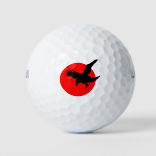 Crow Flying Silhouette Raven Flight Wing Sun Golfball