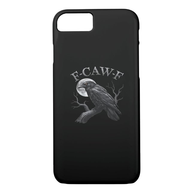 Crow Funny F-Caw-F Moon Case-Mate iPhone Hülle (Rückseite)
