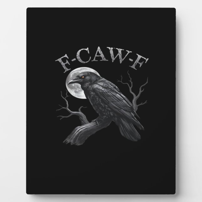 Crow Funny F-Caw-F Moon Fotoplatte (Vorderseite)