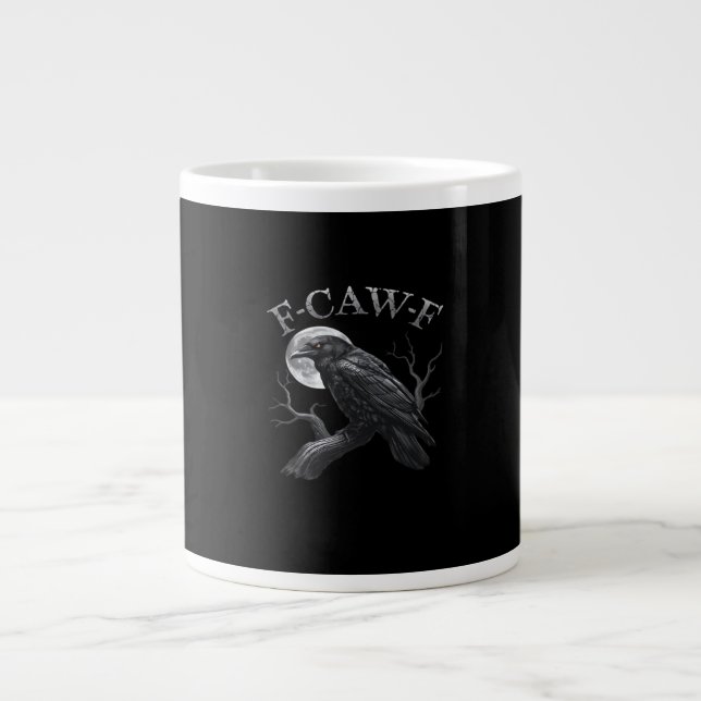 Crow Funny F-Caw-F Moon Jumbo-Tasse (Vorderseite)