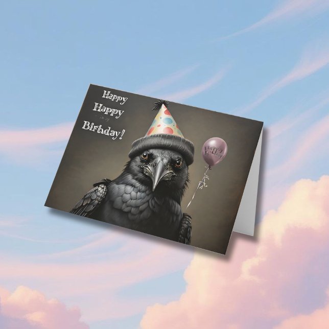 Crow glücklicher Geburtstag Karte (Von Creator hochgeladen)