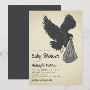 Crow Gothic Baby Shower Einladung