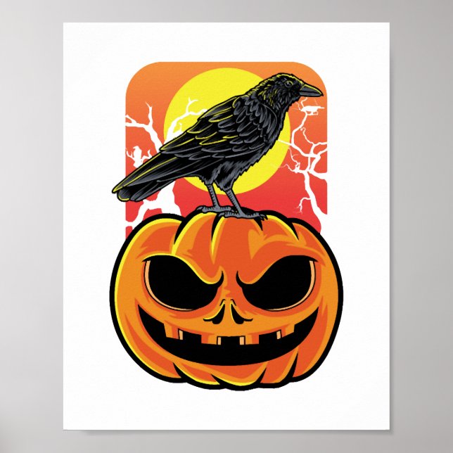 Crow Halloween Bird Watcher-Geschenk Poster (Vorne)