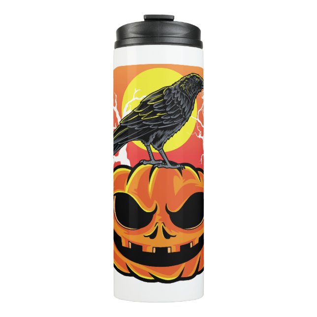 Crow Halloween Bird Watcher-Geschenk Thermosbecher (Vorderseite)