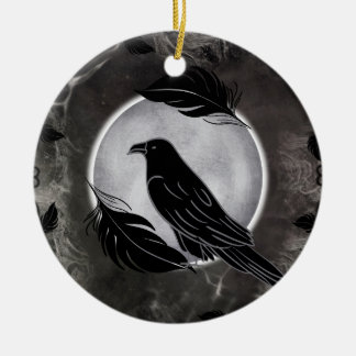 Crow Halloween Keramik Ornament