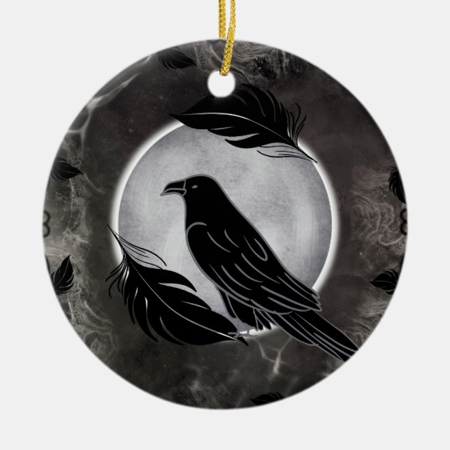 Crow Halloween Keramik Ornament (Vorne)