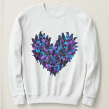Crow Heart Bird Design Sweatshirt Women's