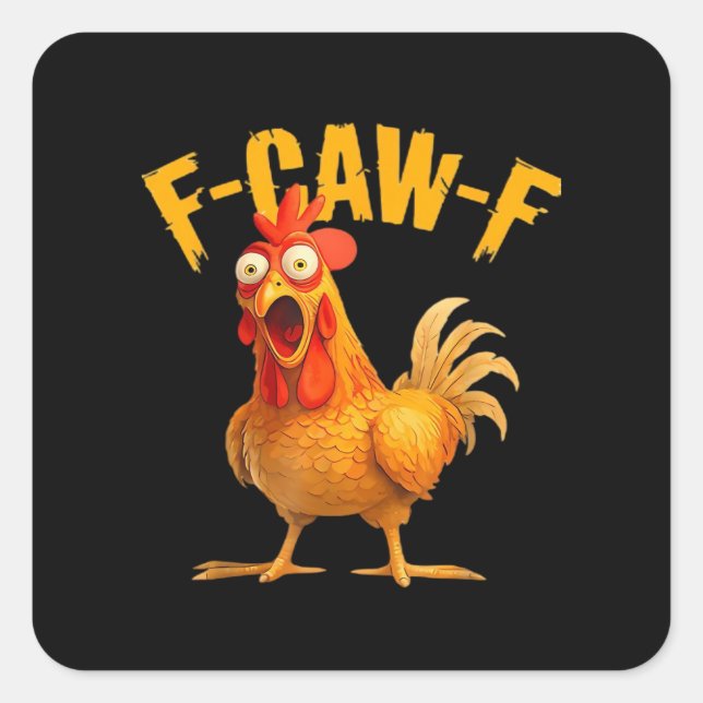 Crow Humor F-Caw-F Gothic Funny Retro Cool Quadratischer Aufkleber (Vorderseite)
