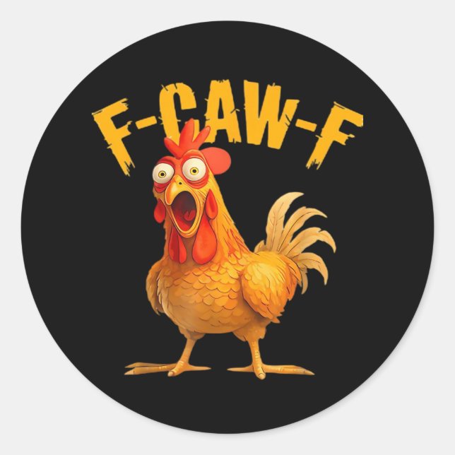 Crow Humor F-Caw-F Gothic Funny Retro Cool Runder Aufkleber (Vorderseite)