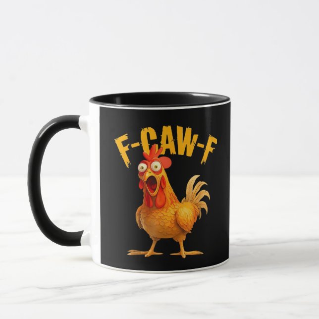 Crow Humor F-Caw-F Gothic Funny Retro Cool Tasse (Links)