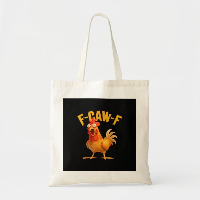 Crow Humor F-Caw-F Gothic Funny Retro Cool Tragetasche (Vorne)