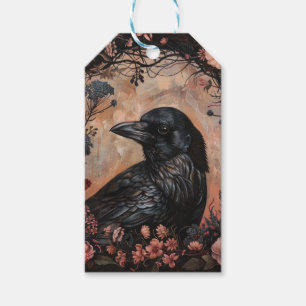 Crow "Hütte Core" Blumenland. Goth Geschenkanhänger