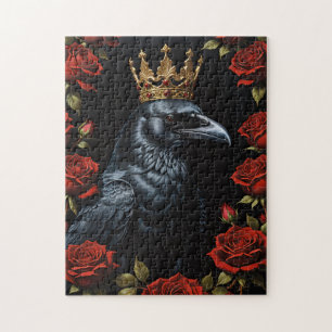Crow in A Gold Crown Ruby-Rote Rosen