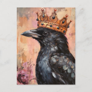 Crow in einer Goldkrone Postkarte